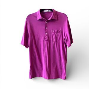 Criquet Polo Shirt Sz Medium Pink Pima Cotton Logo
